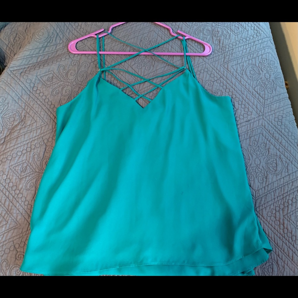 Express Strappy Tank Top - Large - Turquoise